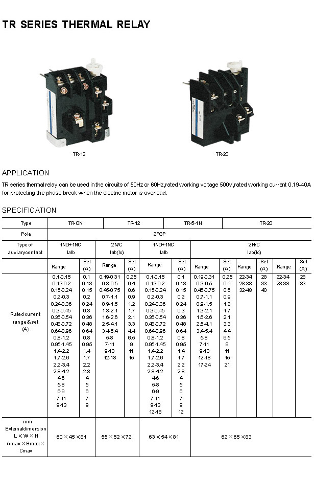 TR Thermal Relay