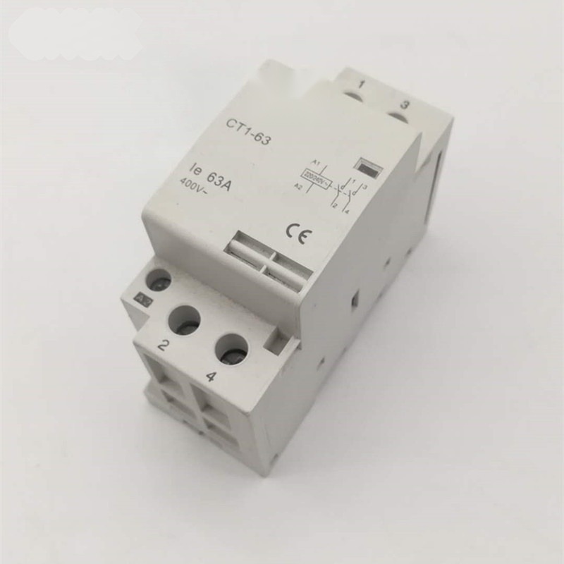 CT1 63A 2P 400v 50 60HZ 1NO1NC Din rail Household AC contactor 32A 40A