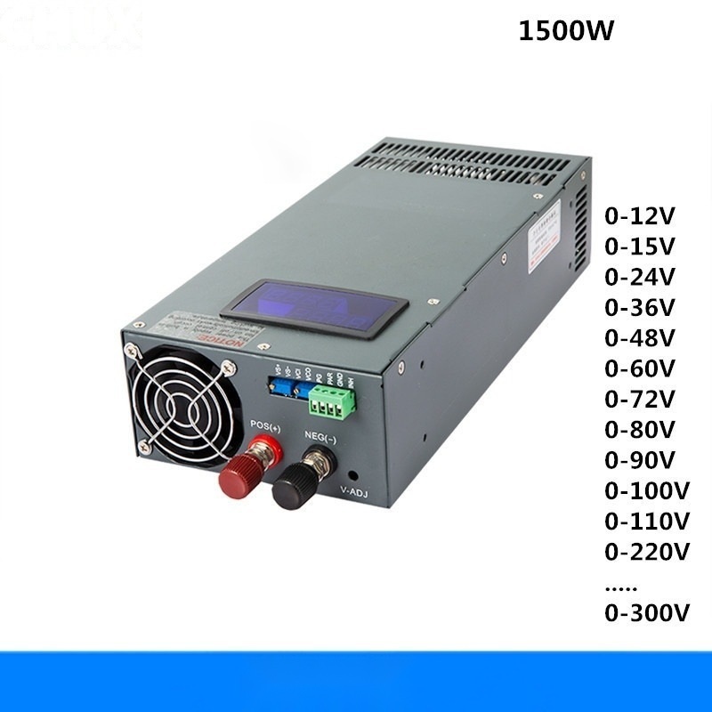 1500W Switching Power Supply display 0-12V Adjustable 15V 24V 36V 48V 60V 72V 80V 90V 100V 110V 220v 300v AC DC Power Supplies
