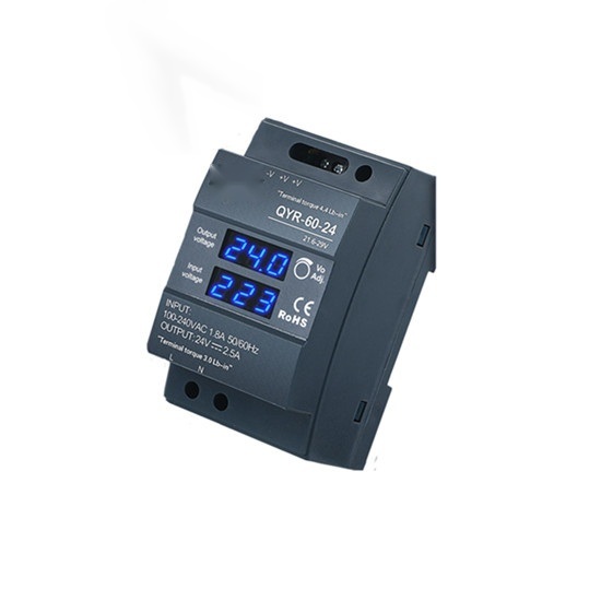 CHUX Din Rail Type 60w Digital Display Switching Power Supply 12V 24V DC 2.5A SMPS Ultra Slim Step Shape LED Strip