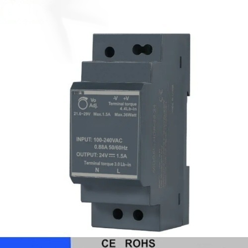 Hdr-30 12v 24V Single Output SMPS 30W 110V 220V AC to DC DIN Rail Power Supply