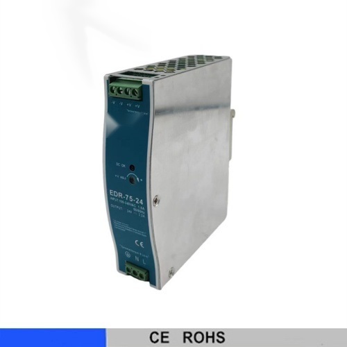 EDR-75 Adjustable Single Output EDR SMPS AC to DC 75W DIN Rail Power Supply